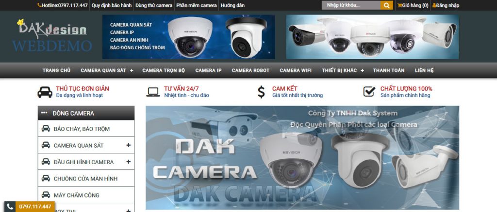 Mẫu website camera mùa trắng thanh lịch