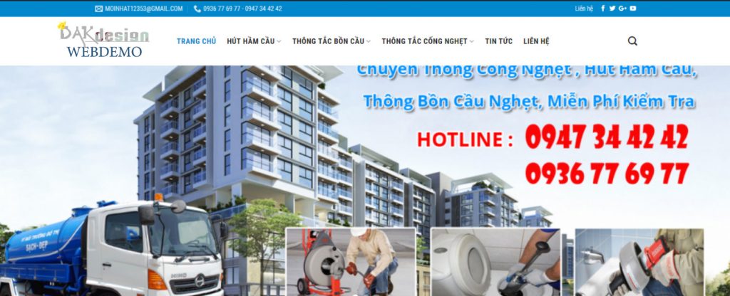 Mẫu website hút hầm cầu