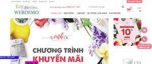 Mẫu website sản phẩm chăm sóc sắc đẹp