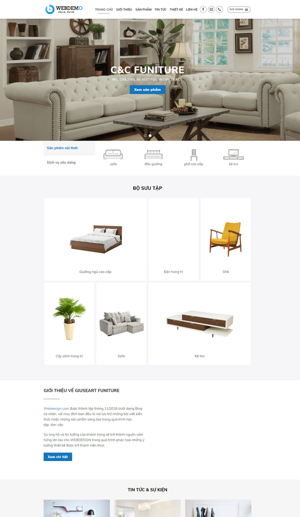 Mẫu Web nội thất