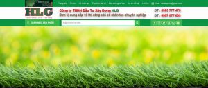 Mẫu website làm sàn cỏ nhân tạo màu xanh lá