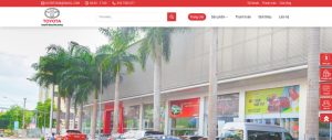 Mẫu website ô tô Toyota màu đỏ trắng sang trọng