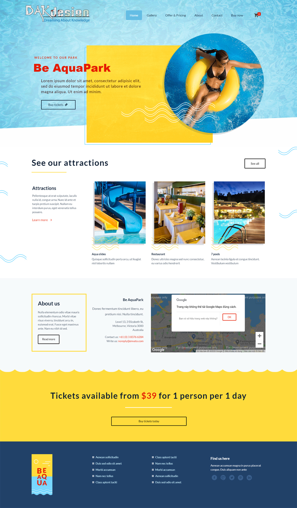 Mẫu website nước ngoài Aqua Park