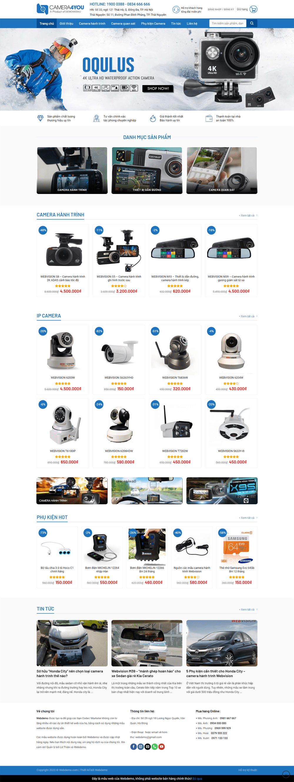 Mẫu website bán camera