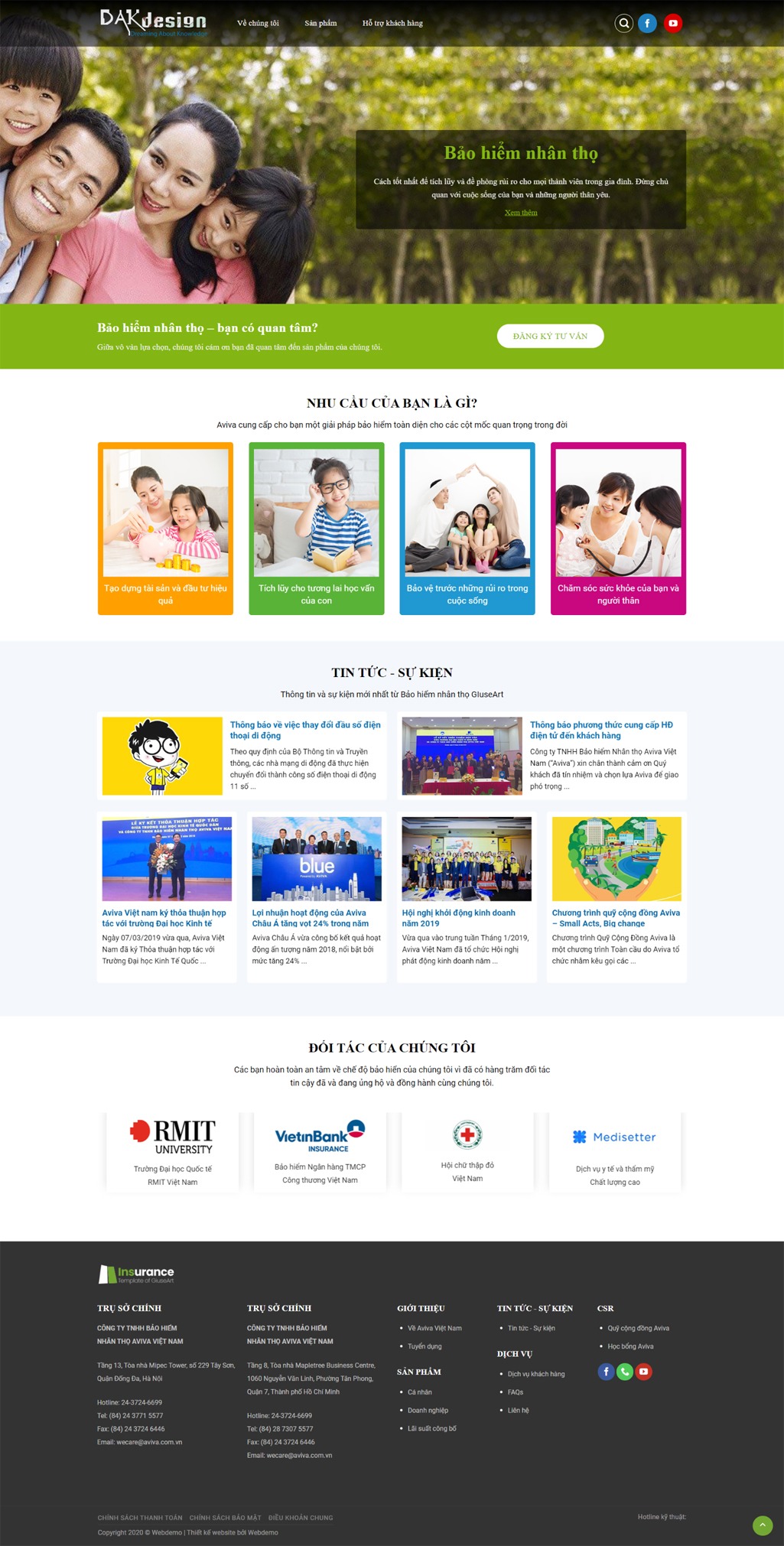 Mẫu website bảo hiểm