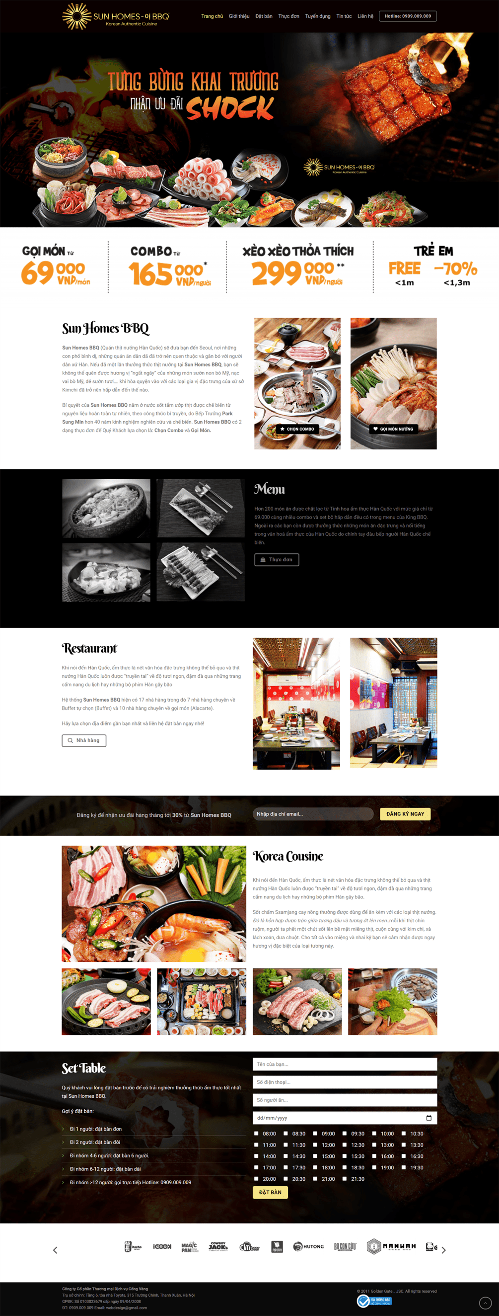 Mẫu website nhà hàng BBQ