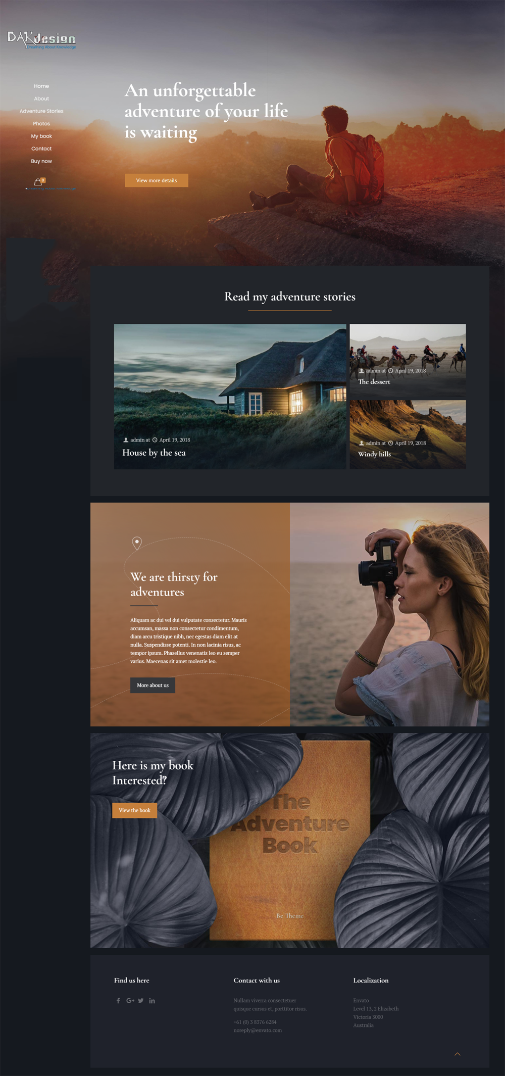 Mẫu website nước ngoài Adventure