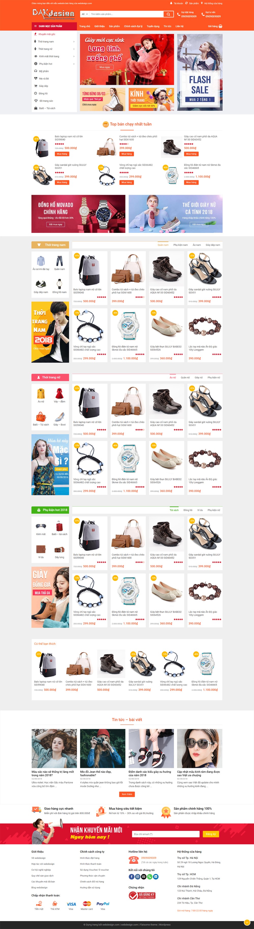 Mẫu website shop thời trang