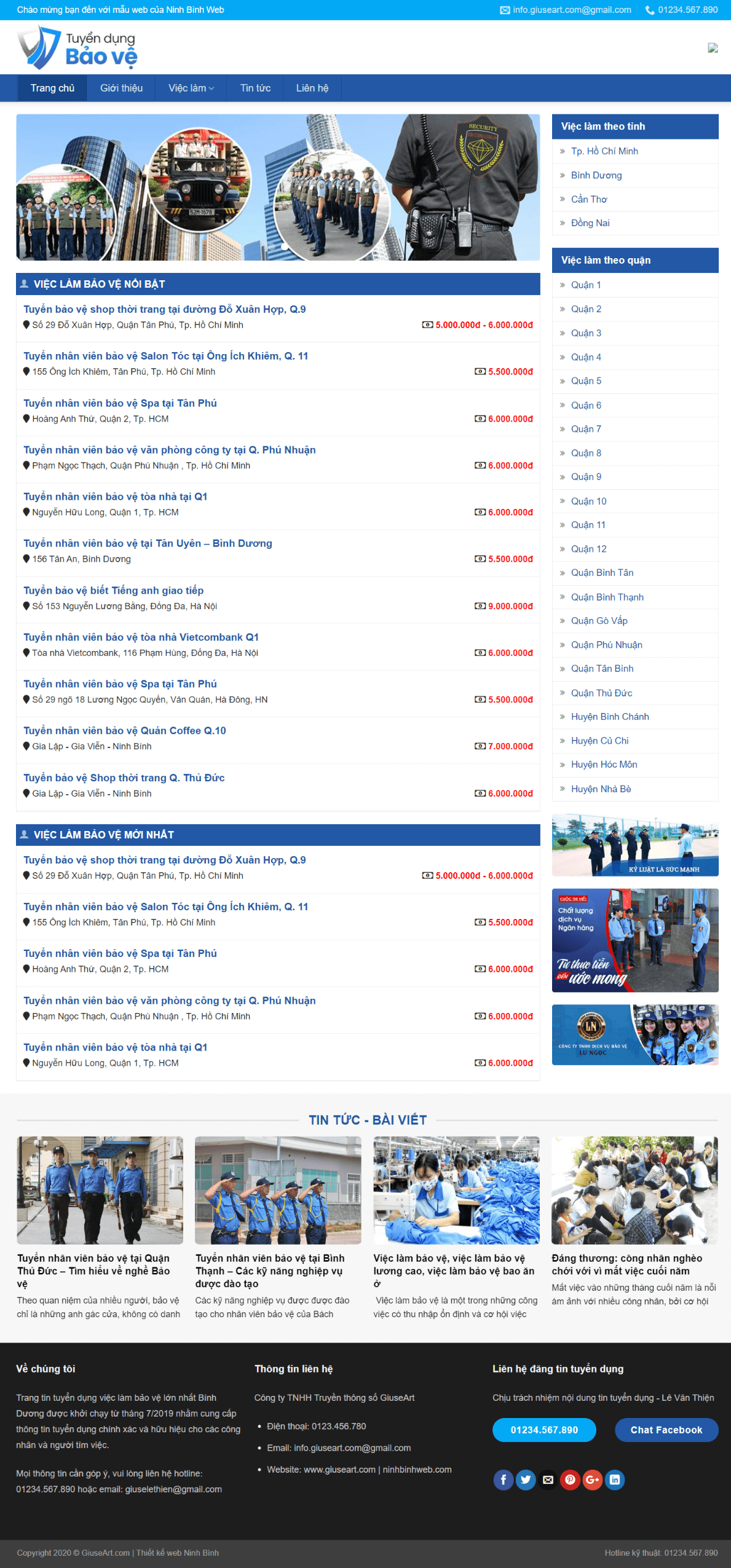 Mẫu website tin tức tuyển dụng