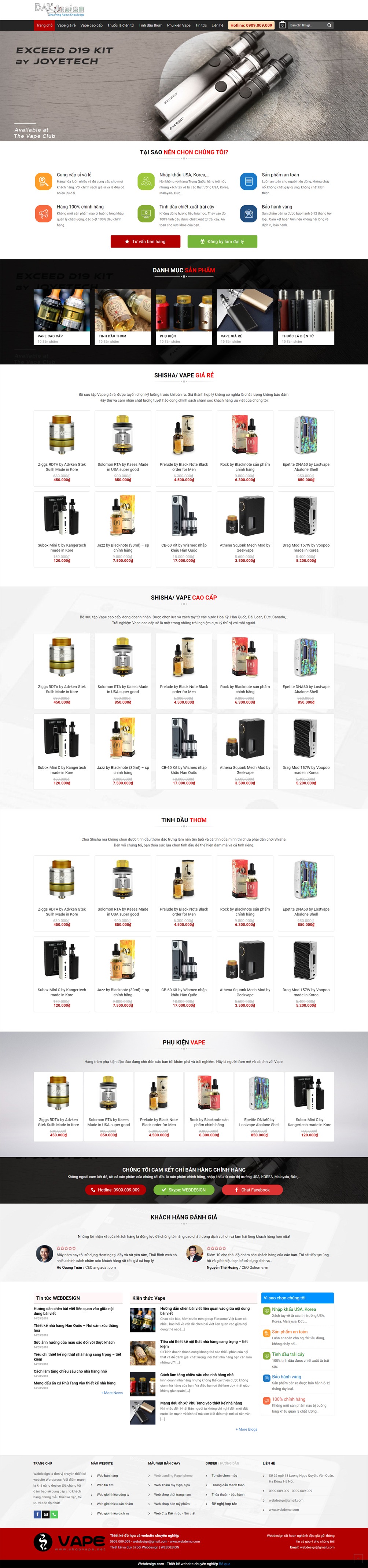 Mẫu website vape cao cấp