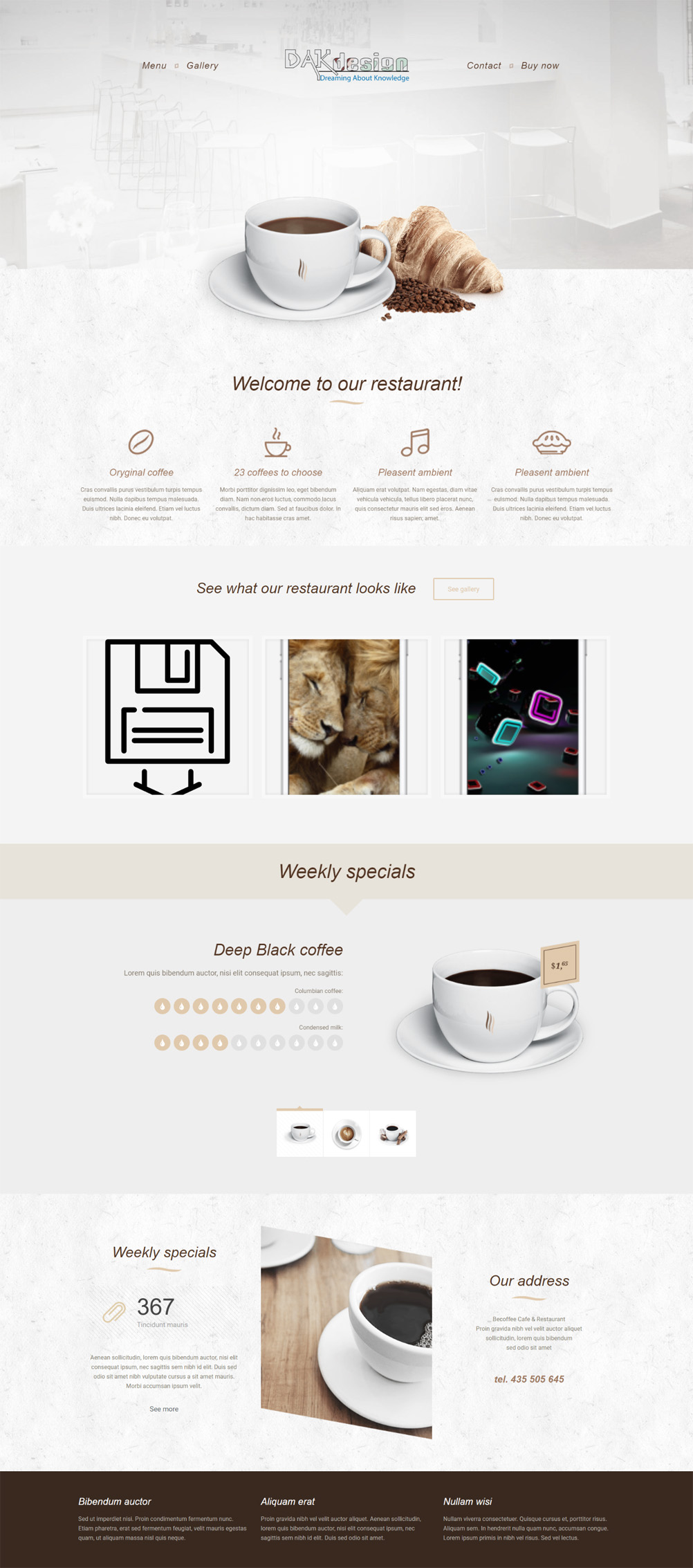 Mẫu website coffee