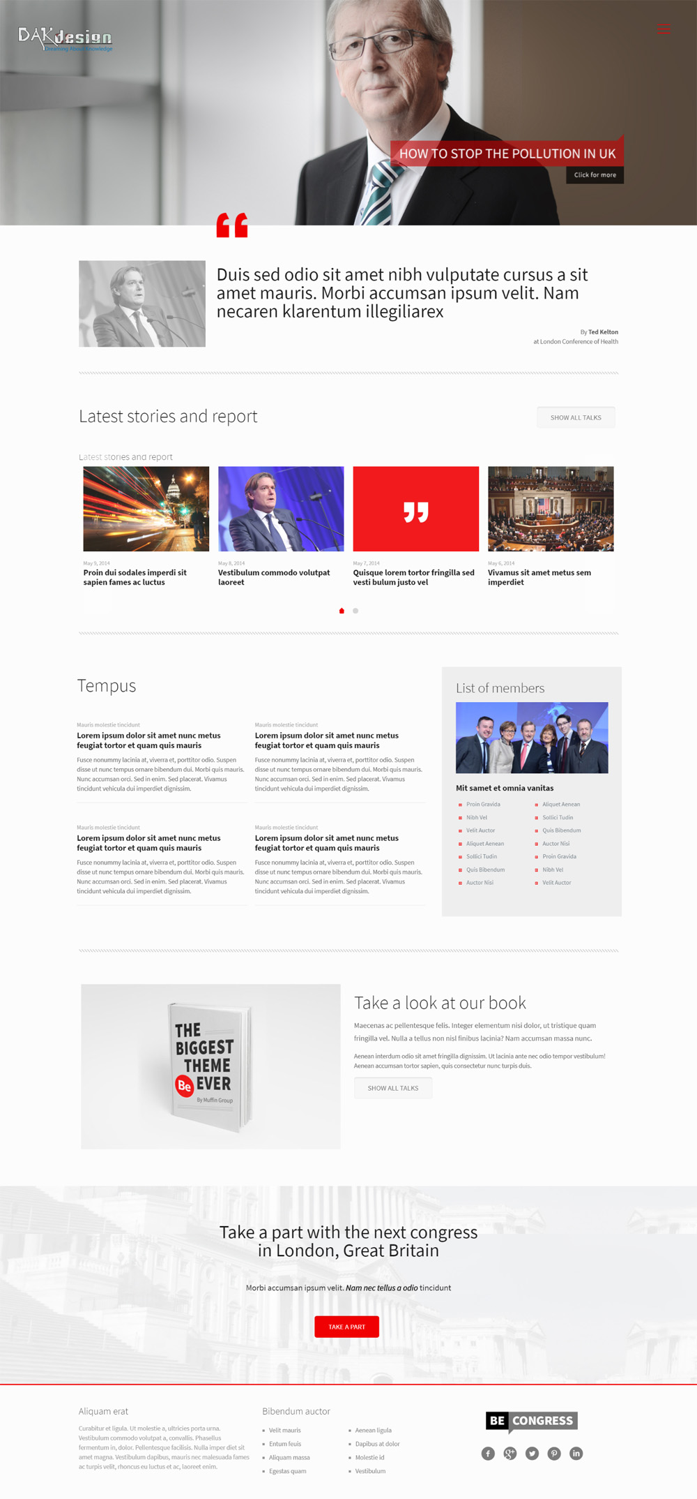 Mẫu website nước ngoài Congress