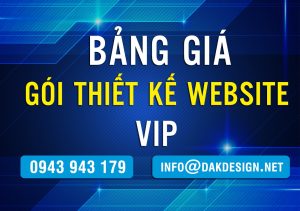 Bảng giá gói thiết kế Web [VIP]